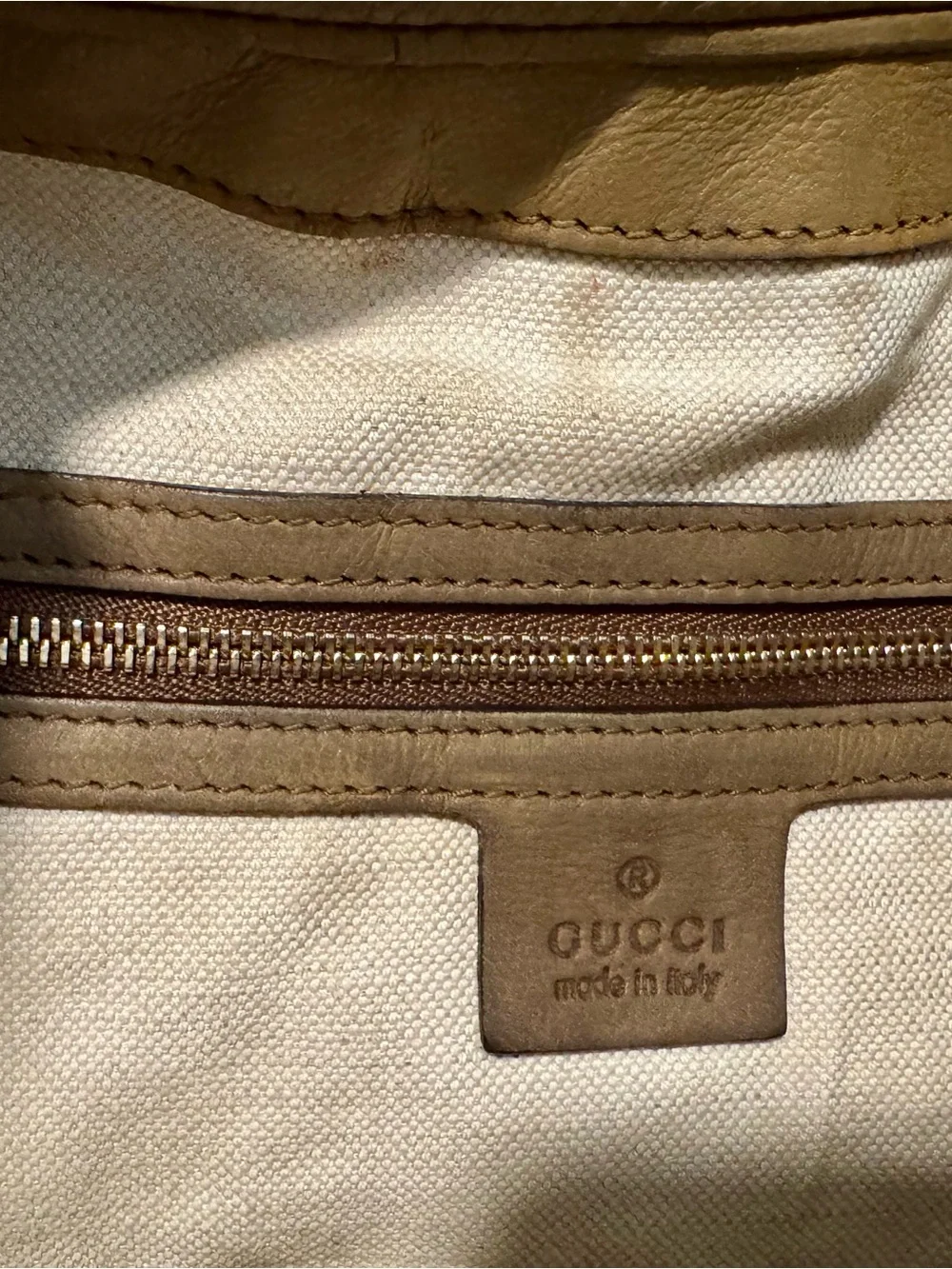 Gucci Jackie Vintage Tan and Beige GG Canvas Hobo Bag